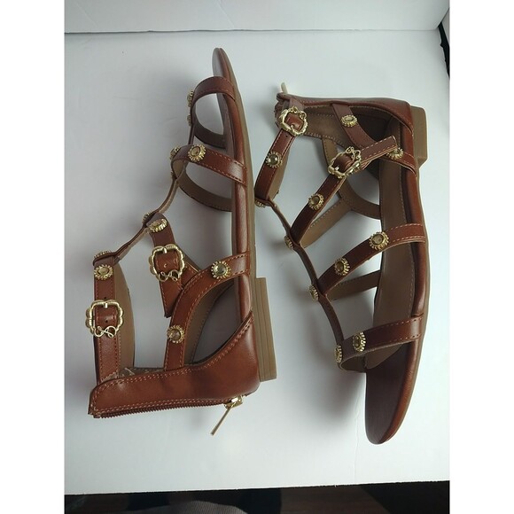 Sam & Libby Women's Rhonda Gladiator Sandal Whiskey  Size 8 Adjustable Strap - Picture 9 of 10